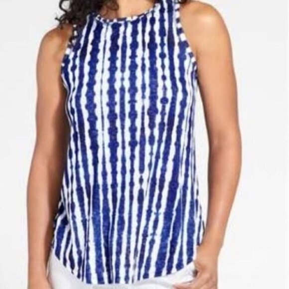 Athleta Blue Breezy Print Tie Dye Tank Top Size XXS - Picture 1 of 11
